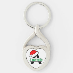 Custom Monogram Christmas Personalisiert Mit Monog Schlüsselanhänger