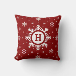 Custom Monogram Christmas Snowflake Kopfkissen Kissen
