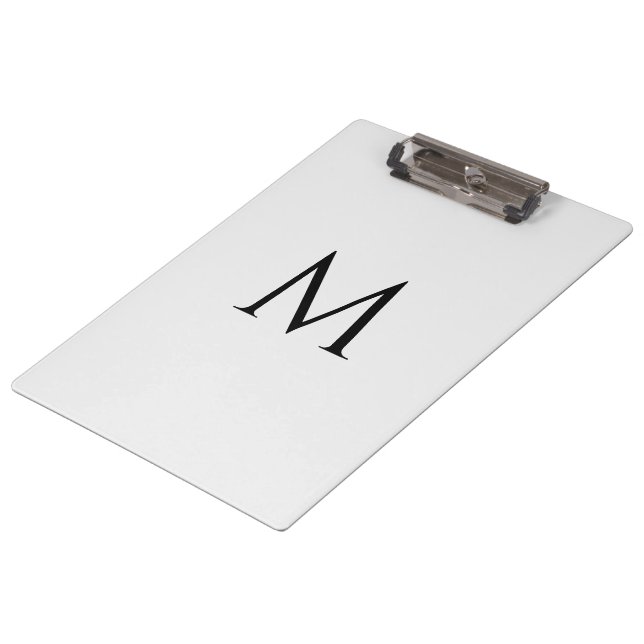 Custom Monogram Classic White Professional Klemmbrett (Schrägansicht)