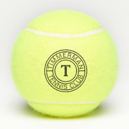 Custom Monogram-Club Name Bold Initial Tennis Ball