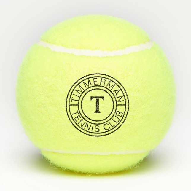 Custom Monogram-Club Name Bold Initial Tennis Ball (Rückseite)