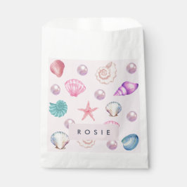 Custom Monogram Coastal Seashell Pearl Ocean Gesch Geschenktütchen