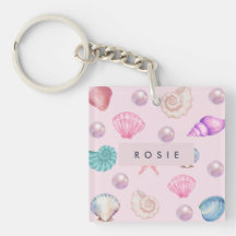 Custom Monogram Coastal Seashell Pearl Ocean Gesch