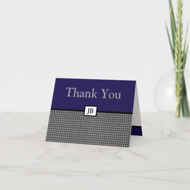 Custom Monogram Dankeschön Card Dankeskarte (Vorderseite)
