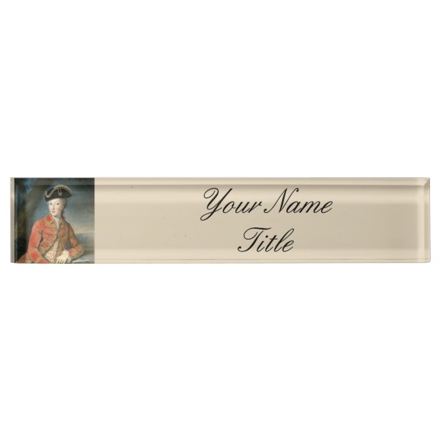 Custom Monogram Desk Namplate Marie Antoinette Namensplakette (Vorderseite)