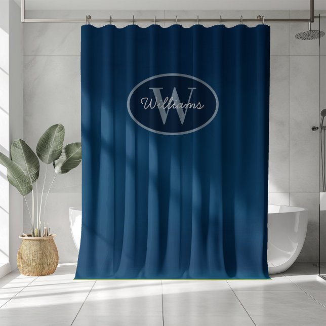 Custom Monogram Duschvorhänge Blaues Badezimmer Duschvorhang (Von Creator hochgeladen)