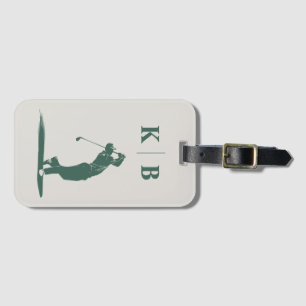 Custom Monogram Elegant Green Personalisiert Golf Gepäckanhänger