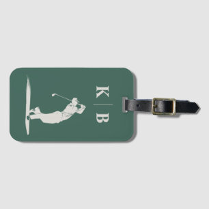 Custom Monogram Elegant Green Personalisiert Golf Gepäckanhänger