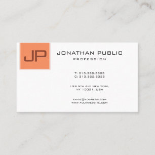 Custom Monogram Elegant Moderne Minimalistisch Visitenkarte
