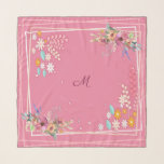 Custom Monogram Elegante Pastel Pink Floral Artwor Schal<br><div class="desc">Diese Bananen sind nicht nur für Cowboys und Bandits, noch machen sie einfach eine Mode-Style-Aussage. Sie sind funktionell, bedecken Ihre Nase, den Mund, schützen Teil Kopf und Hals auch. Niedliche und elegante Bandana wird aus leichtem Gewebe hergestellt, das gut atmet und schnell trocknet. Außerdem kann man es in der Schule...</div>
