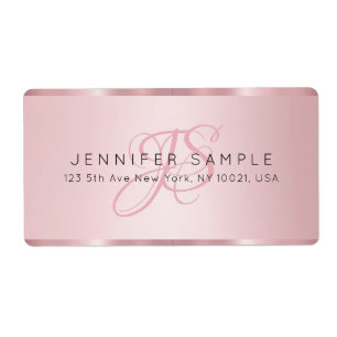 Custom Monogram Elegante Rose Gold Shipping