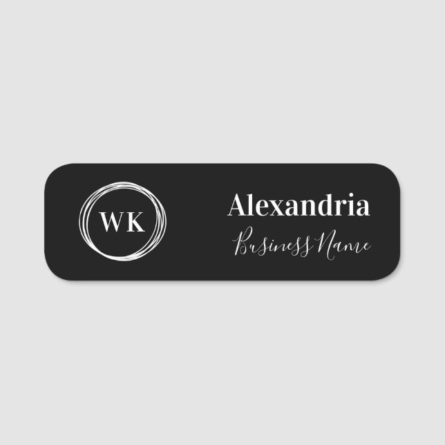 Custom Monogram Employee Namensschild (Vorderseite)