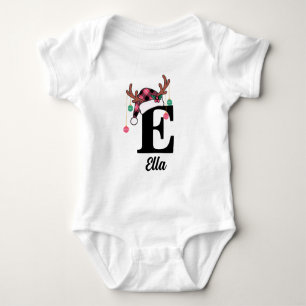 Custom Monogram Family Weihnachten Karierte Weihna Baby Strampler