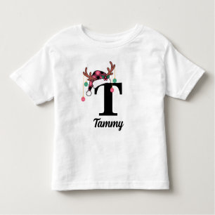 Custom Monogram Family Weihnachten Karierte Weihna Kleinkind T-shirt