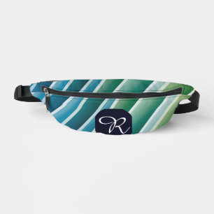 Custom Monogram Fanny Pack - Abstrakt Blue Green Bauchtasche