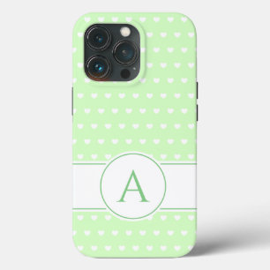 Custom Monogram fein hellgrün und weiß Case-Mate iPhone Hülle