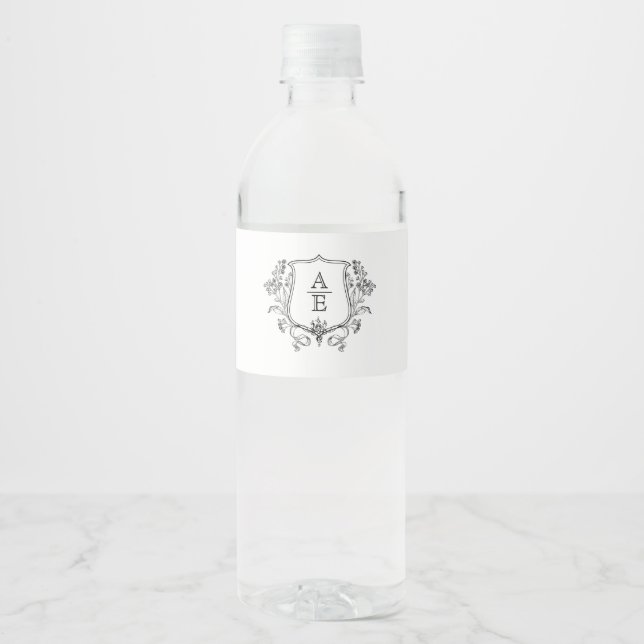 Custom Monogram Fevor Wraps Wasserflaschenetikett (Vorderseite)