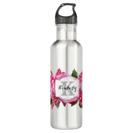Custom Monogram - Floral Edelstahlflasche