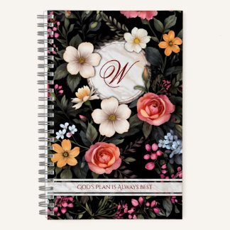 Custom Monogram Floral Notizbuch