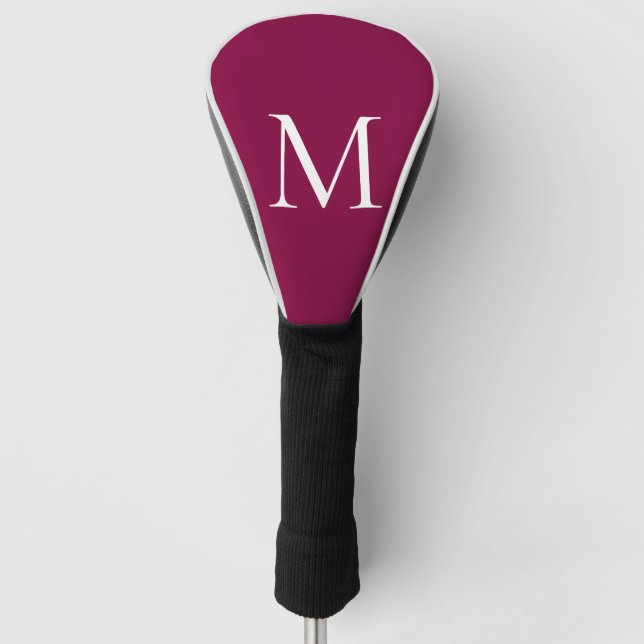 Custom Monogram Fuchsia schwarz Golf Headcover (Vorderseite)