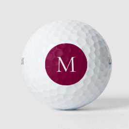 Custom Monogram Fuchsia schwarz Golfball