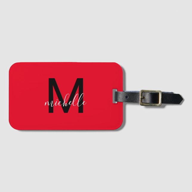 Custom Monogram Gepäckanhänger (Vorderseite (Horizontal))