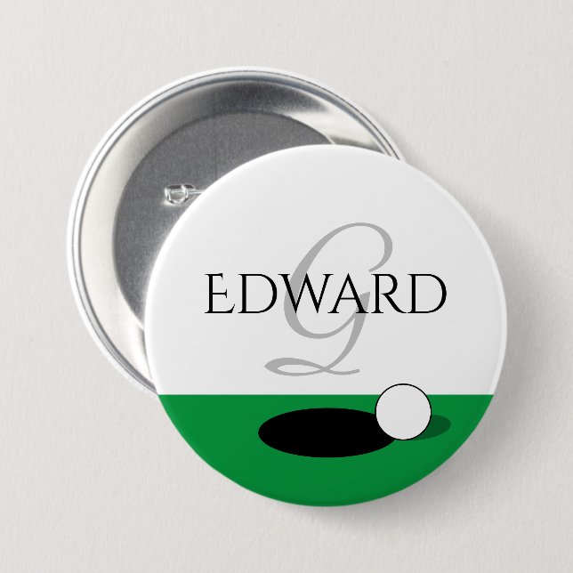 Custom monogram, Golf Player Name Buttons (Vorne & Hinten)