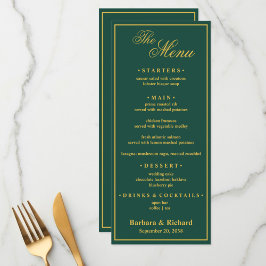 Custom Monogram Golf Theme Wedding  Menükarte