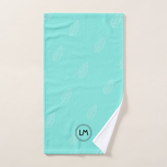 Custom monogram green chic simple hand towel handtuch (Handtuch)