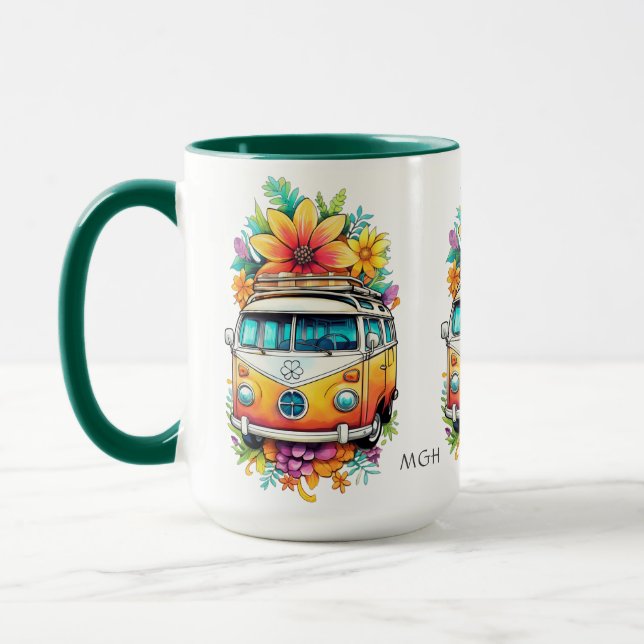 Custom Monogram Hippie Van Tasse (Links)