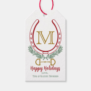 Custom Monogram Holiday Horse Shoe Geschenkanhänger