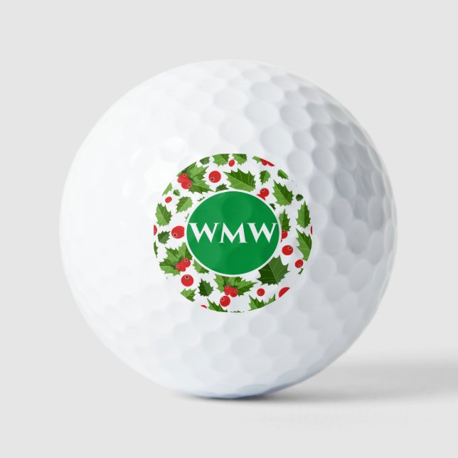 Custom Monogram Holly Verlasse Golf Ball (Vorderseite)