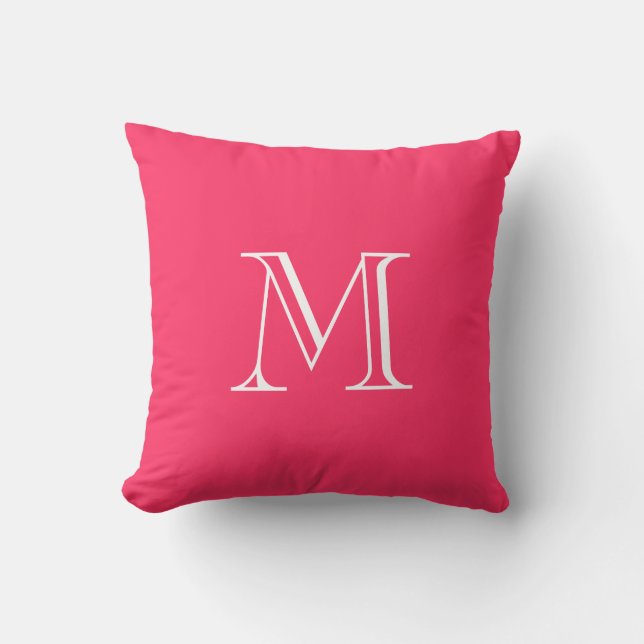 Custom Monogram Hot Pink Pilze 2 Kissen (Vorderseite)