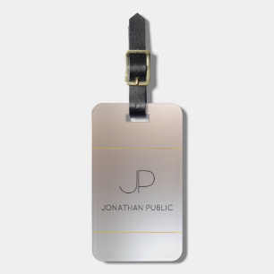 Custom Monogram Imitate Gold Silver Look Elegant Gepäckanhänger