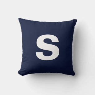 Custom Monogram Initial Midnight Navy Blue Kissen