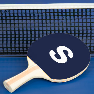 Custom Monogram Initial Midnight Navy Blue Tischtennis Schläger