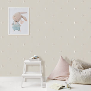 Custom Monogram Initial Pattern Greige Gray Beige Tapete