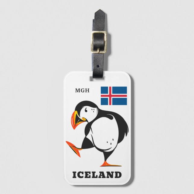 Custom Monogram Island Gepäckanhänger (Vorderseite Vertikal)