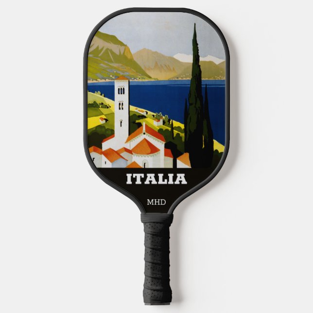 Custom Monogram Italian Lakes Pickleball Schläger (Vorderseite)