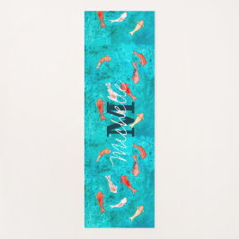 Custom Monogram Koi Fish Pond Yogamatte