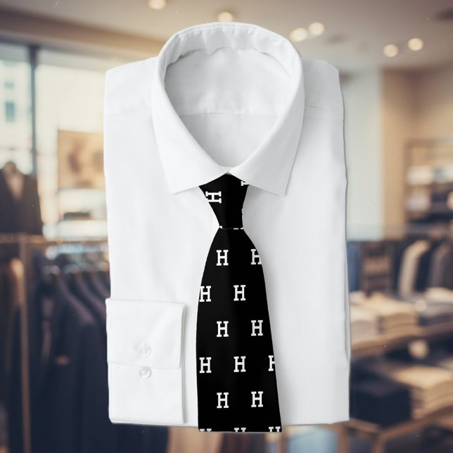 Custom monogram Letter Black Nacken Krawatte Gesch (monogrammed neck tie)