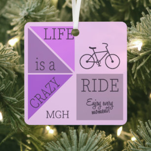 Custom Monogram Life ist eine verrückte Reise Ornament Aus Metall