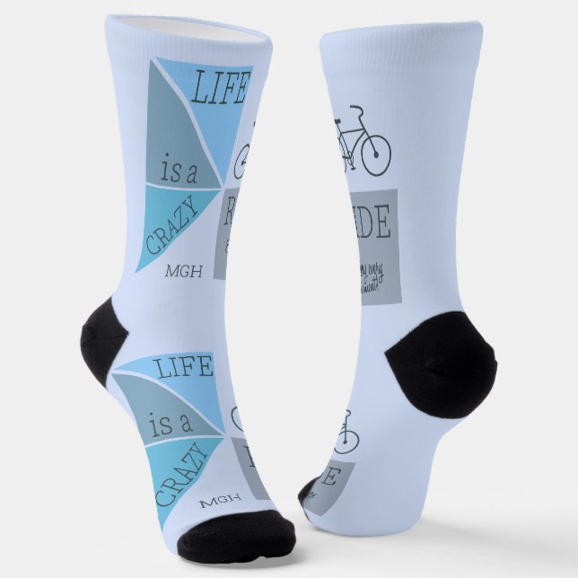 Custom Monogram Life ist eine verrückte Reise Socken (Gewinkelt)