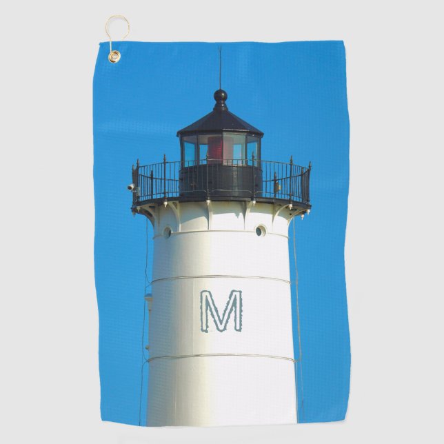 Custom Monogram Lighthouse Golf Handtuch (Vorderseite)