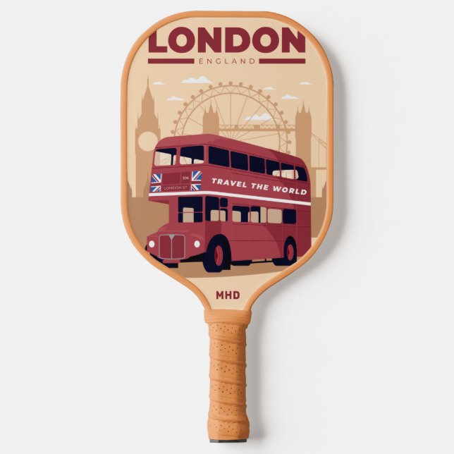 Custom Monogram LONDON Pickleball Schläger (Vorderseite)