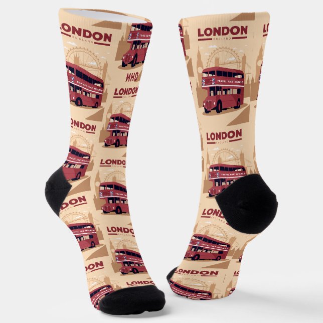 Custom Monogram LONDON Socken (Gewinkelt)
