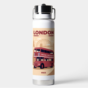 Custom Monogram LONDON Trinkflasche
