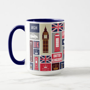 Custom Monogram London UK Icons Tasse