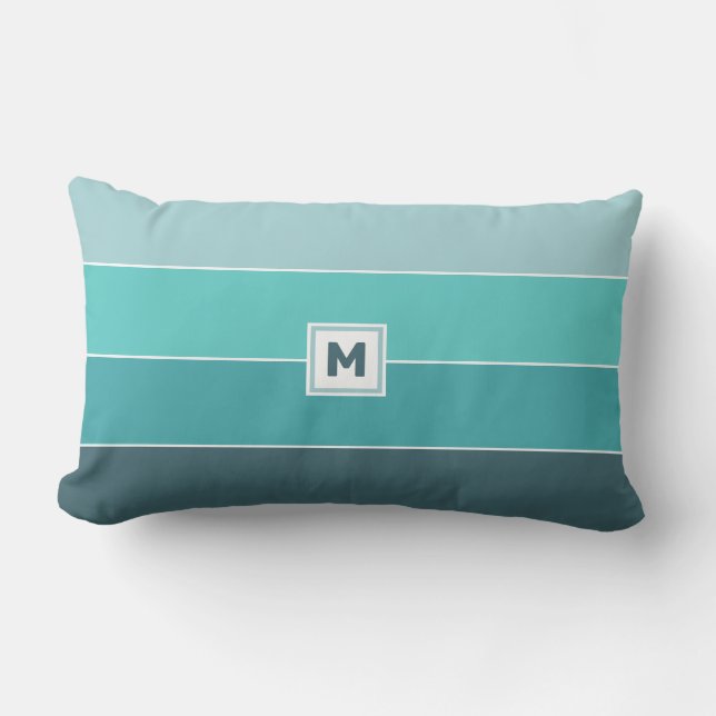 Custom Monogram Lumbar Pillow Lendenkissen (Vorderseite)