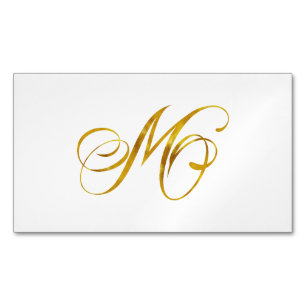 Custom Monogram M Imitat Gold Foil Monogramme Init Magnetische Visitenkarte
